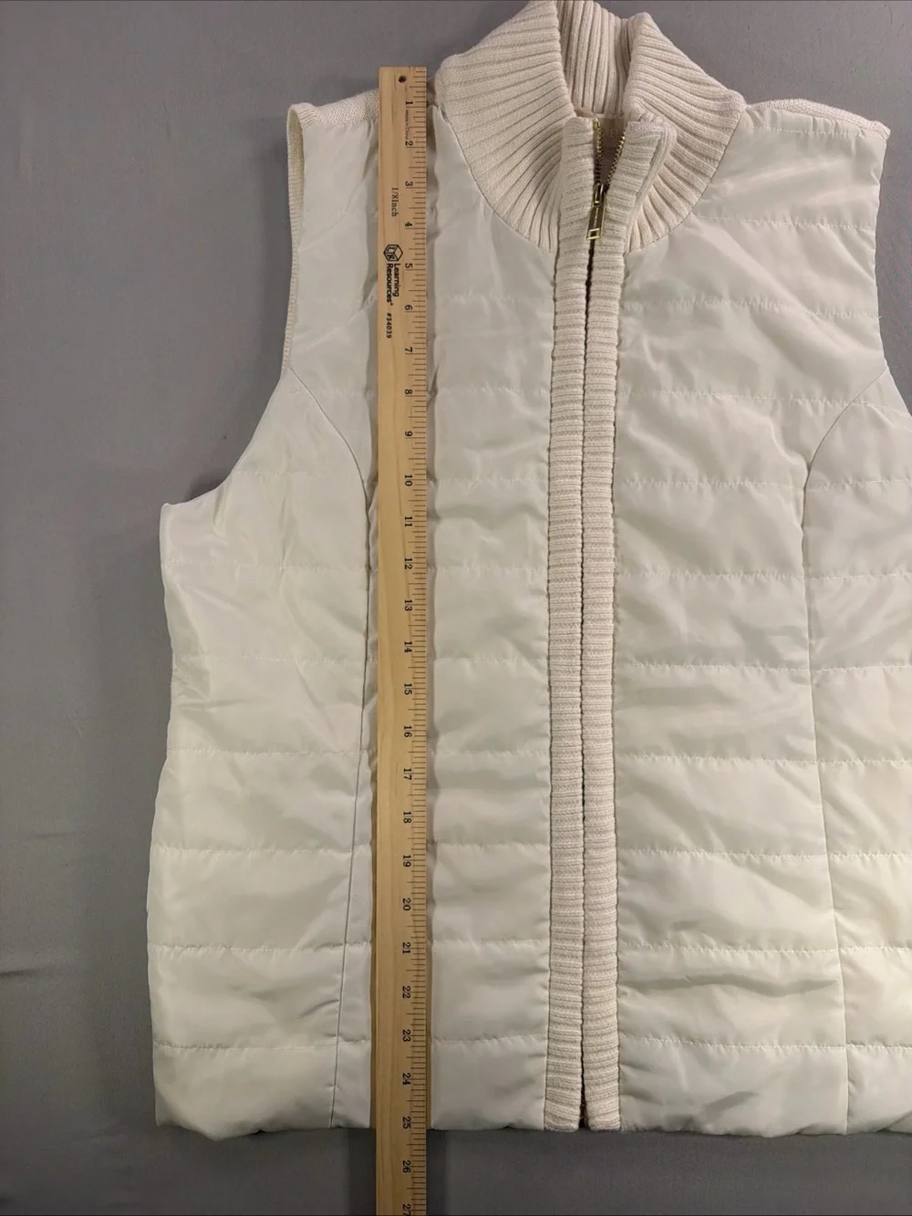 Michael Kors Cream Ribbed-Knit Zip Jacket